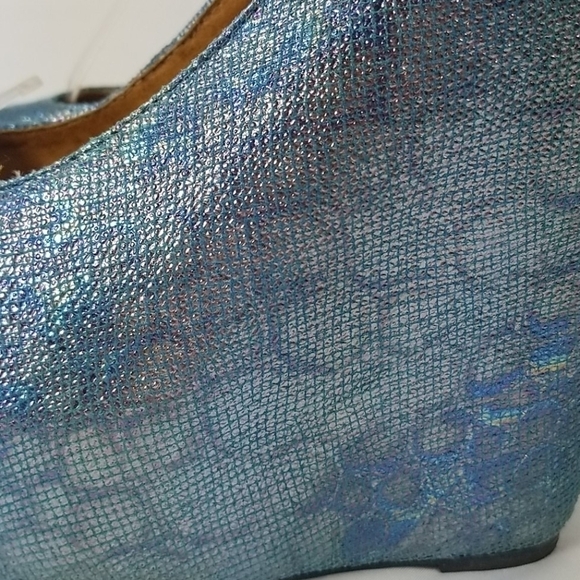 Vtg Jeffrey Campbell Aubrey Blue Snake Platform 7 RARE - Picture 8 of 11
